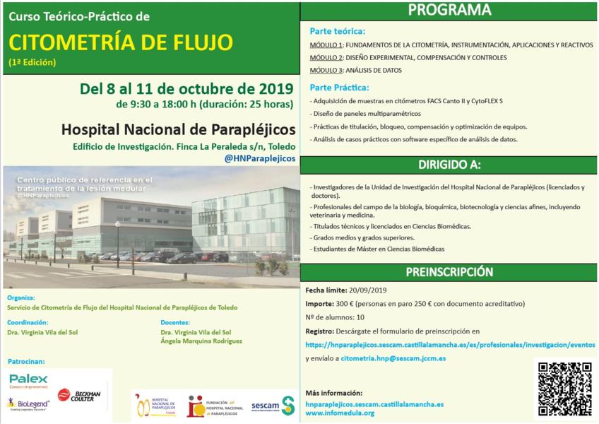 Palex patrocina el curso de Citometría de Flujo del Hospital Nacional de Parapléjicos